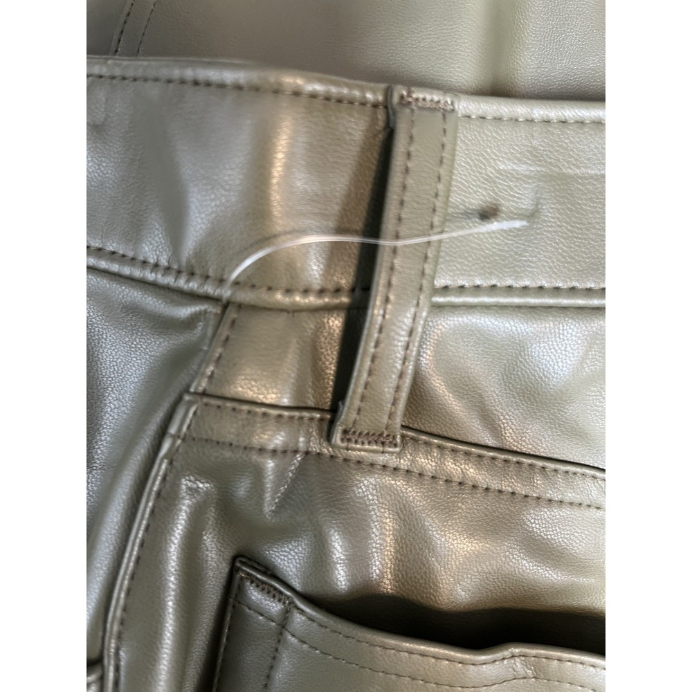 Abercrombie & Fitch Sz 2/26 Pants Olive Green Cargo Faux Leather 90s Relaxed - Picture 6 of 12